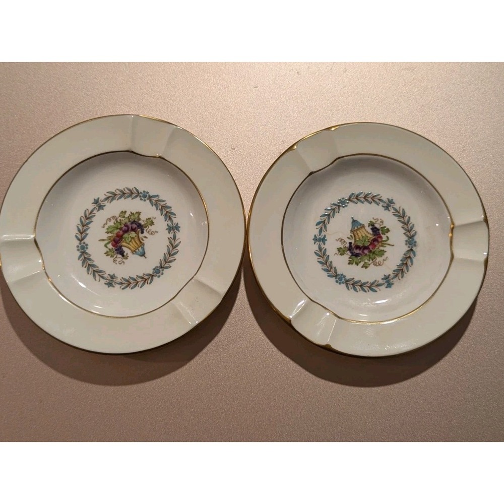 Wedgwood Appledore Vintage Ashtray Trinket Dish Bone China England Set Of 2